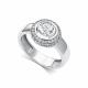 Серебряное кольцо АЛЬКОР 01-5157/00ГХ-00 с фианитом и горным хрусталём