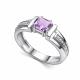 Серебряное кольцо АЛЬКОР 01-5158/00АМ-00 с фианитом и аметистом