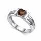 Серебряное кольцо АЛЬКОР 01-5158/00РТ-00 с фианитом и раухтопазом