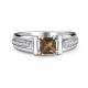 Серебряное кольцо АЛЬКОР 01-5158/00РТ-00 с фианитом и раухтопазом