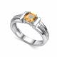 Серебряное кольцо АЛЬКОР 01-5158/00ЦТ-00 с фианитом и цитрином