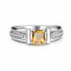 Серебряное кольцо АЛЬКОР 01-5158/00ЦТ-00 с фианитом и цитрином