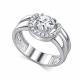Серебряное кольцо АЛЬКОР 01-5159/00ГХ-00 с фианитом и горным хрусталём