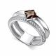 Серебряное кольцо АЛЬКОР 01-5169/00РТ-00 с фианитом и раухтопазом