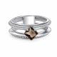 Серебряное кольцо АЛЬКОР 01-5169/00РТ-00 с фианитом и раухтопазом
