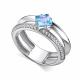 Серебряное кольцо АЛЬКОР 01-5169/00ТБ-00 с топазом и фианитом