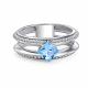 Серебряное кольцо АЛЬКОР 01-5169/00ТБ-00 с топазом и фианитом