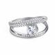 Серебряное кольцо АЛЬКОР 01-5174/00КЦ-00 с фианитом