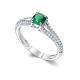 Серебряное кольцо АЛЬКОР 01-5183/000И-00 с фианитом и изумрудом