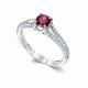 Серебряное кольцо АЛЬКОР 01-5183/000Р-00 с фианитом и рубином