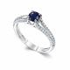 Серебряное кольцо АЛЬКОР 01-5183/000С-00 с фианитом и сапфиром