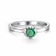 Серебряное кольцо АЛЬКОР 01-5185/000И-00 с фианитом и изумрудом