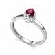 Серебряное кольцо АЛЬКОР 01-5185/000Р-00 с фианитом и рубином