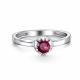Серебряное кольцо АЛЬКОР 01-5185/000Р-00 с фианитом и рубином