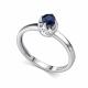 Серебряное кольцо АЛЬКОР 01-5185/000С-00 с фианитом и сапфиром