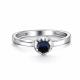 Серебряное кольцо АЛЬКОР 01-5185/000С-00 с фианитом и сапфиром