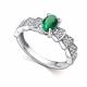 Серебряное кольцо АЛЬКОР 01-5186/000И-00 с фианитом и изумрудом