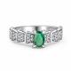 Серебряное кольцо АЛЬКОР 01-5186/000И-00 с фианитом и изумрудом