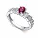 Серебряное кольцо АЛЬКОР 01-5186/000Р-00 с фианитом и рубином