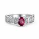 Серебряное кольцо АЛЬКОР 01-5186/000Р-00 с фианитом и рубином