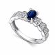 Серебряное кольцо АЛЬКОР 01-5186/000С-00 с фианитом и сапфиром