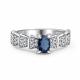 Серебряное кольцо АЛЬКОР 01-5186/000С-00 с фианитом и сапфиром