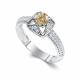 Серебряное кольцо АЛЬКОР 01-5189/001М-00 с фианитом и муассанитом