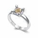 Серебряное кольцо АЛЬКОР 01-5190/001М-00 с фианитом и муассанитом