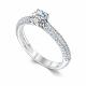 Серебряное кольцо АЛЬКОР 01-5191/000М-00 с фианитом и муассанитом