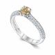 Серебряное кольцо АЛЬКОР 01-5191/001М-00 с фианитом и муассанитом