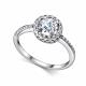 Серебряное кольцо АЛЬКОР 01-5192/000М-00 с фианитом и муассанитом