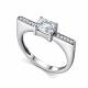 Серебряное кольцо АЛЬКОР 01-5200/00КЦ-00 с фианитом