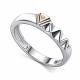 Серебряное кольцо АЛЬКОР с золотой накладкой и бриллиантом 01-5243/000Б-00