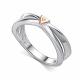 Серебряное кольцо АЛЬКОР с золотой накладкой и бриллиантом 01-5244/000Б-00