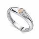 Серебряное кольцо АЛЬКОР с золотой накладкой и бриллиантом 01-5245/000Б-00