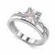 Серебряное кольцо АЛЬКОР с золотой накладкой и бриллиантом 01-5250/000Б-00