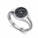Кольцо из черненого серебра АЛЬКОР 01-5314/000Б-17 с бриллиантом