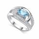 Серебряное кольцо АЛЬКОР 01-5386/00ТБ-00 с топазом и фианитом