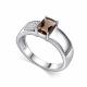 Серебряное кольцо АЛЬКОР 01-5387/00РТ-00 с фианитом и раухтопазом