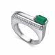 Серебряное кольцо АЛЬКОР 01-5459/00АГ-00 с фианитом и агатом