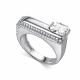 Серебряное кольцо АЛЬКОР 01-5459/00ГХ-00 с фианитом и горным хрусталём