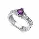 Серебряное кольцо АЛЬКОР 01-5460/00АМ-00 с фианитом и аметистом
