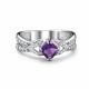 Серебряное кольцо АЛЬКОР 01-5460/00АМ-00 с фианитом и аметистом