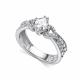 Серебряное кольцо АЛЬКОР 01-5460/00ГХ-00 с фианитом и горным хрусталём