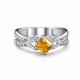 Серебряное кольцо АЛЬКОР 01-5460/00ЦТ-00 с фианитом и цитрином