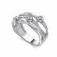 Серебряное кольцо АЛЬКОР 01-5461/000Б-00 с бриллиантом