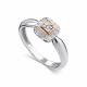 Серебряное кольцо АЛЬКОР с золотой накладкой и бриллиантом 01-5473/000Б-00