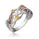 Серебряное кольцо Platina 01-5474-00-722-0200-68 с цитрином, гранатом и эмалью