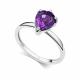 Серебряное кольцо АЛЬКОР 01-5514/00АМ-00 с аметистом