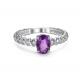 Серебряное кольцо АЛЬКОР 01-5516/00АМ-00 с аметистом